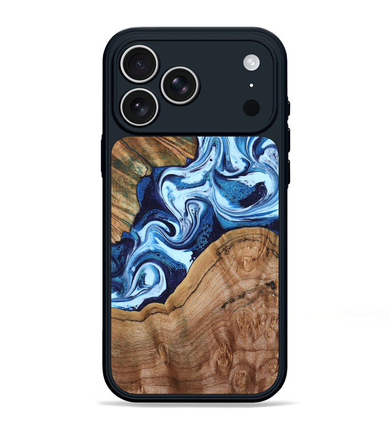 iPhone 17 Pro Max Wood Phone Case - Wade (Blue, 802350)