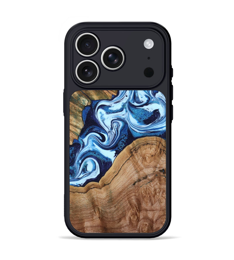 iPhone 17 Pro Wood Phone Case - Wade (Blue, 802350)