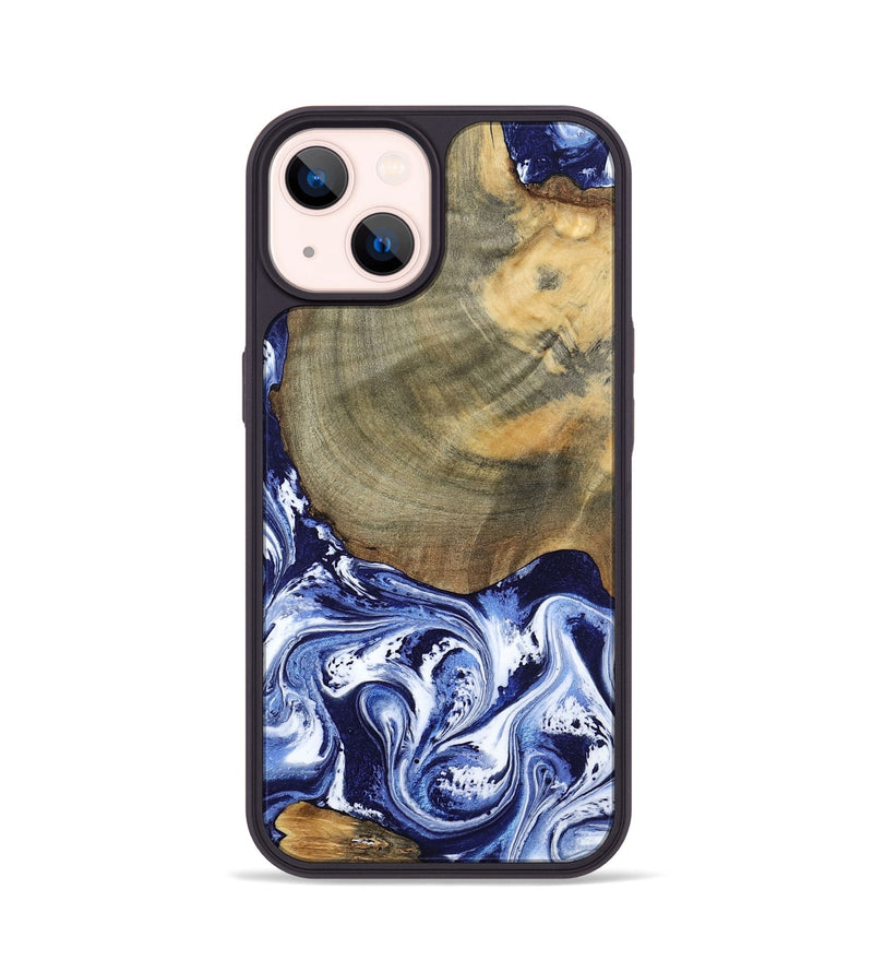 iPhone 14 Wood Phone Case - Isabel (Blue, 802351)