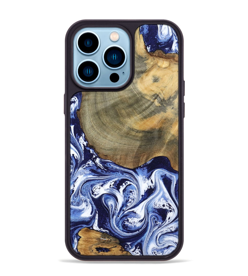 iPhone 14 Pro Max Wood Phone Case - Isabel (Blue, 802351)