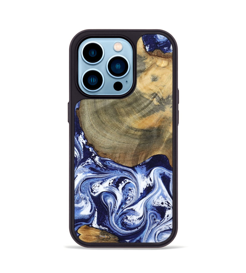iPhone 14 Pro Wood Phone Case - Isabel (Blue, 802351)