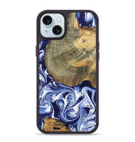 iPhone 15 Plus Wood Phone Case - Isabel (Blue, 802351)
