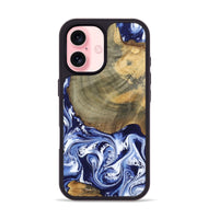 iPhone 16 Wood Phone Case - Isabel (Blue, 802351)