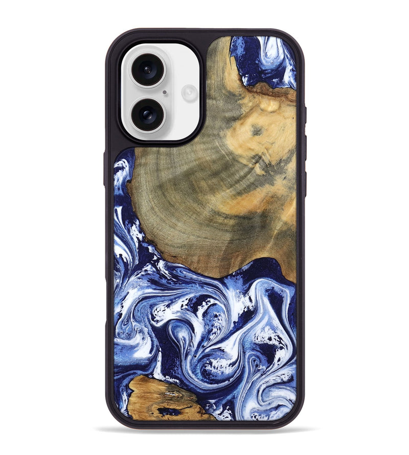 iPhone 16 Plus Wood Phone Case - Isabel (Blue, 802351)