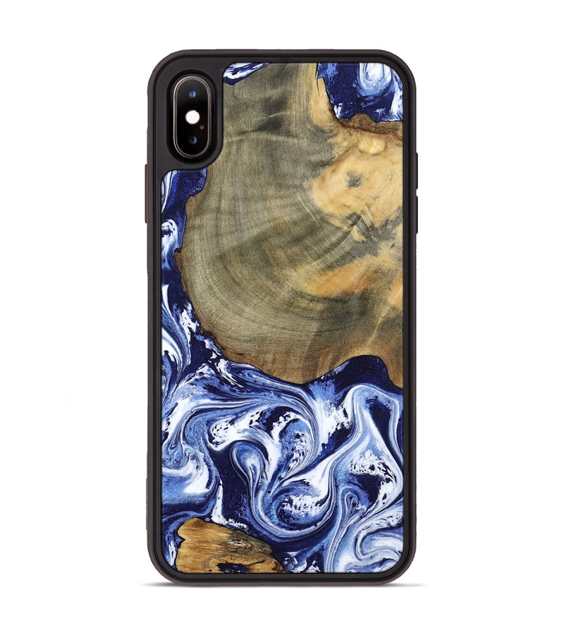 iPhone Xs Max Wood Phone Case - Isabel (Blue, 802351)
