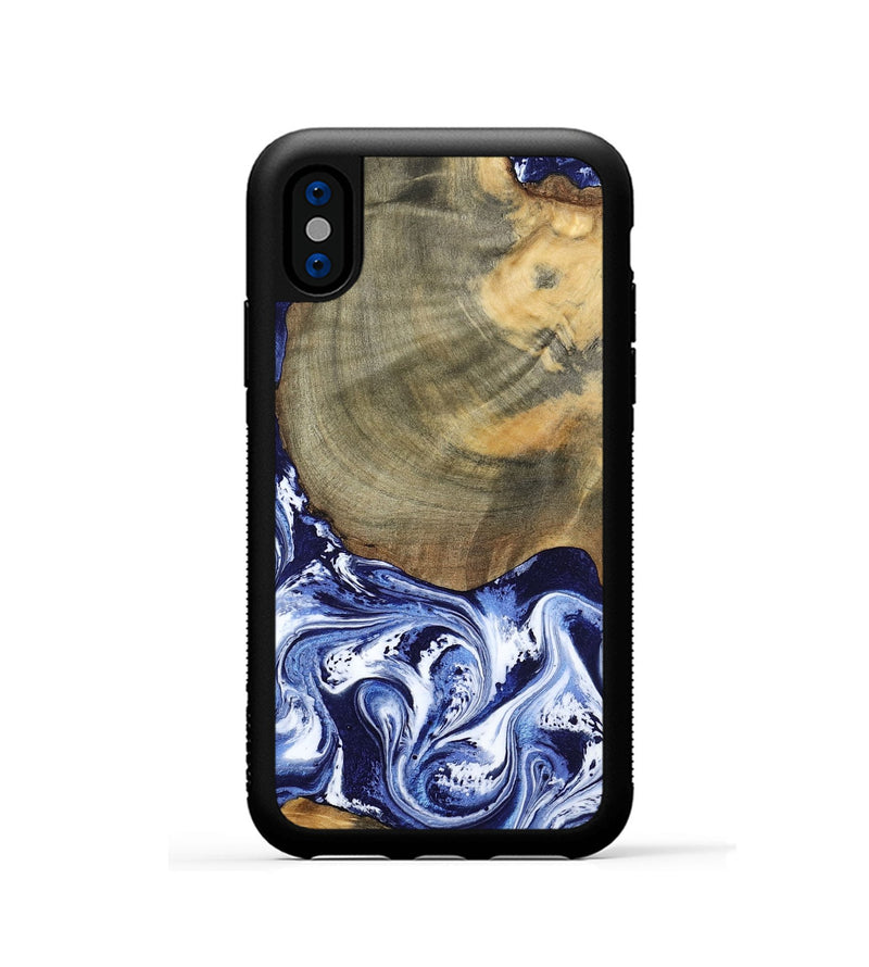 iPhone Xs Wood Phone Case - Isabel (Blue, 802351)