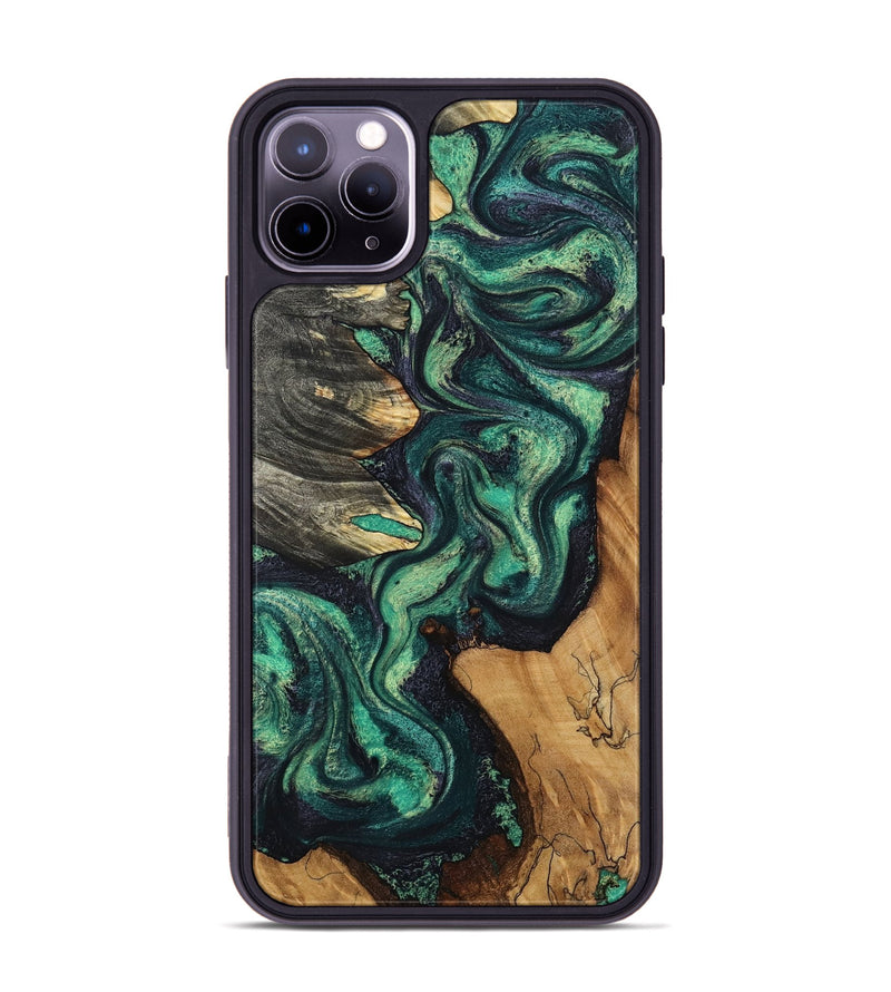 iPhone 11 Pro Max Wood Phone Case - Elyse (Green, 802352)