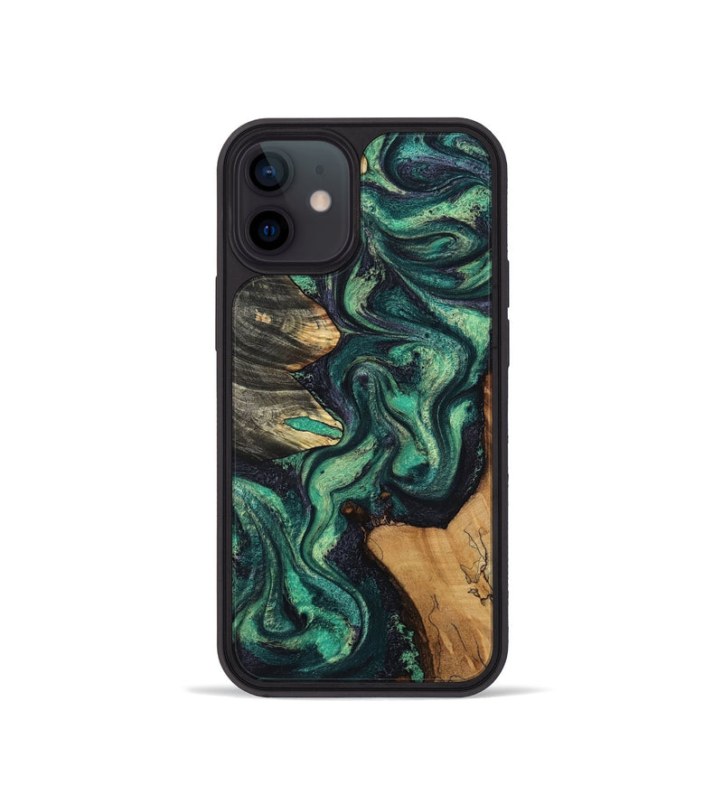 iPhone 12 mini Wood Phone Case - Elyse (Green, 802352)
