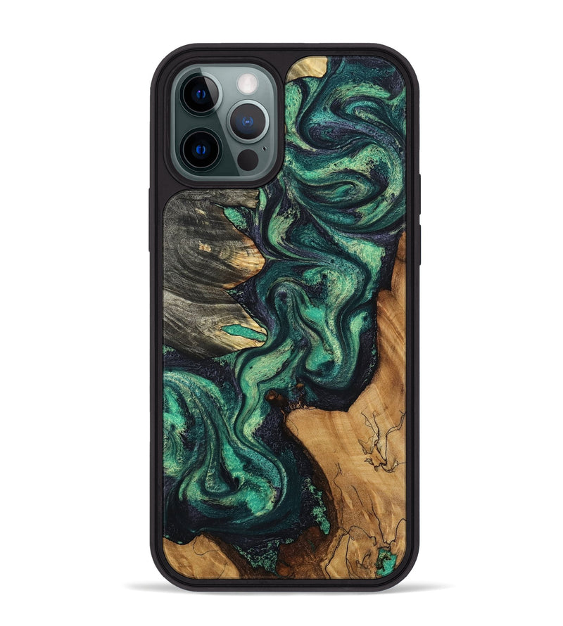 iPhone 12 Pro Max Wood Phone Case - Elyse (Green, 802352)