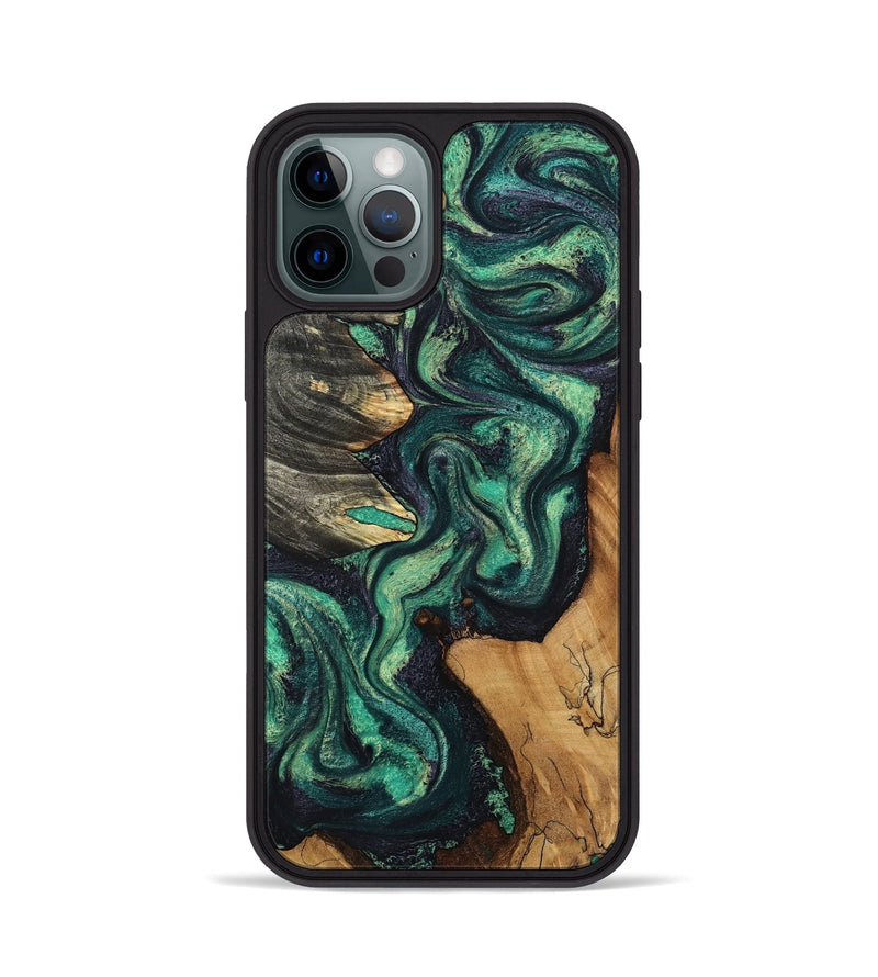 iPhone 12 Pro Wood Phone Case - Elyse (Green, 802352)