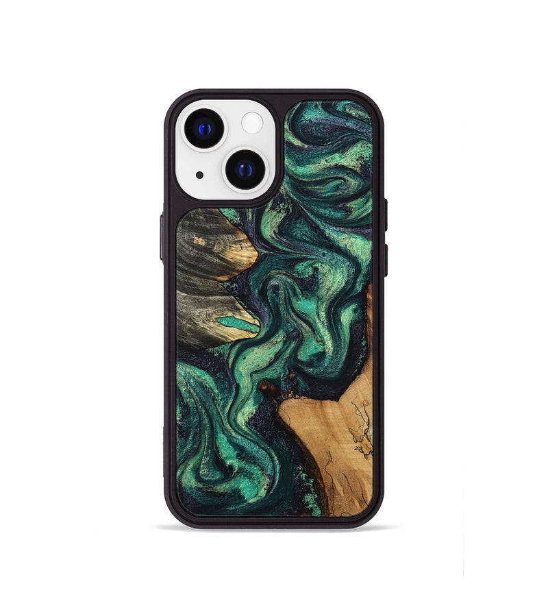 iPhone 13 mini Wood Phone Case - Elyse (Green, 802352)