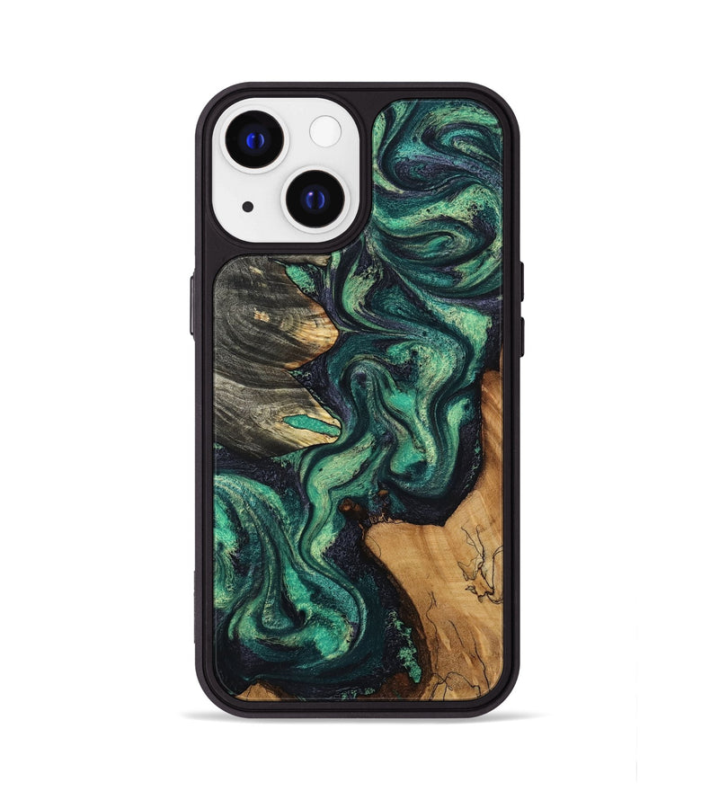 iPhone 13 Wood Phone Case - Elyse (Green, 802352)