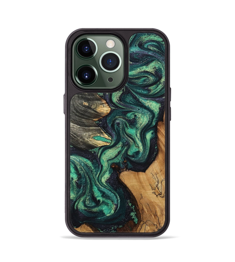 iPhone 13 Pro Wood Phone Case - Elyse (Green, 802352)
