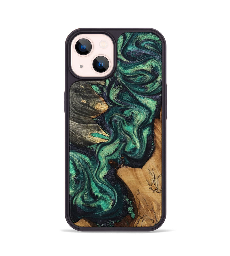 iPhone 14 Wood Phone Case - Elyse (Green, 802352)