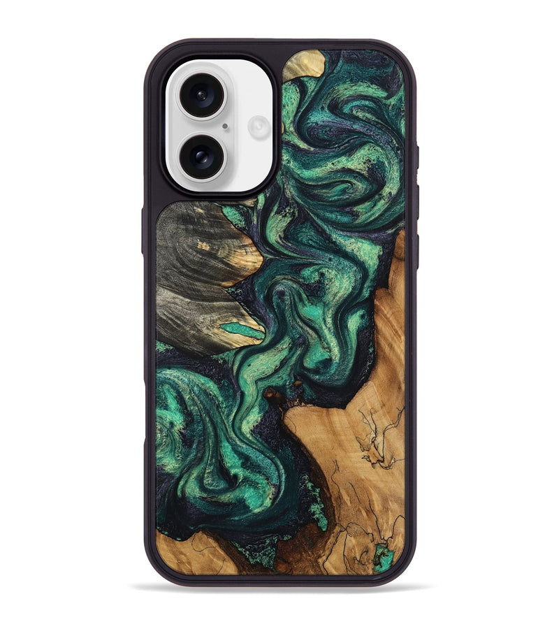 iPhone 16 Plus Wood Phone Case - Elyse (Green, 802352)