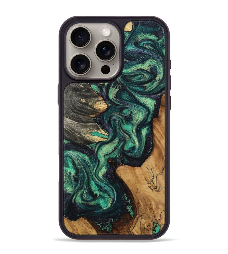 iPhone 16 Pro Max Wood Phone Case - Elyse (Green, 802352)