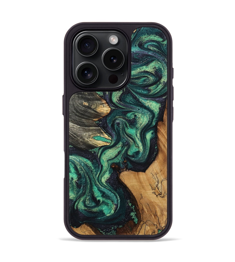 iPhone 16 Pro Wood Phone Case - Elyse (Green, 802352)