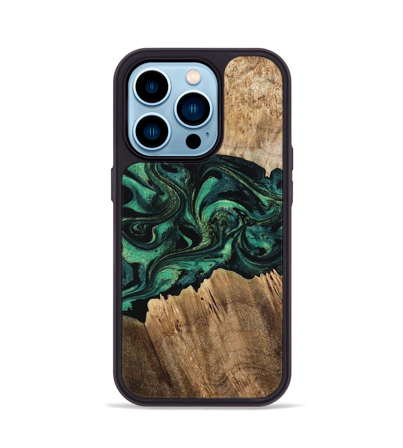 iPhone 14 Pro Wood Phone Case - Kaylah (Green, 802353)