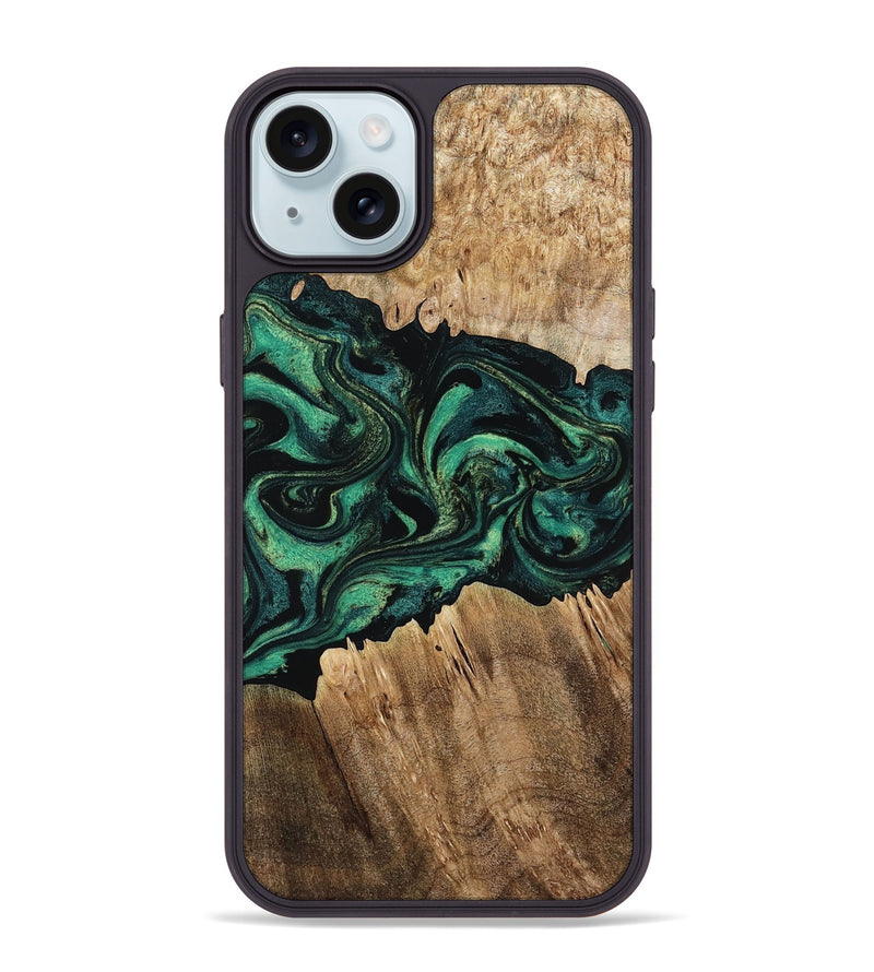 iPhone 15 Plus Wood Phone Case - Kaylah (Green, 802353)