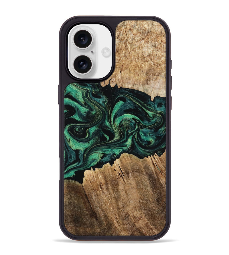 iPhone 16 Plus Wood Phone Case - Kaylah (Green, 802353)