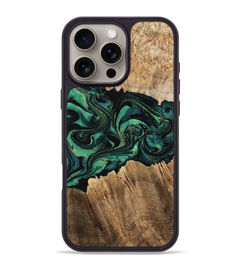 iPhone 16 Pro Max Wood Phone Case - Kaylah (Green, 802353)
