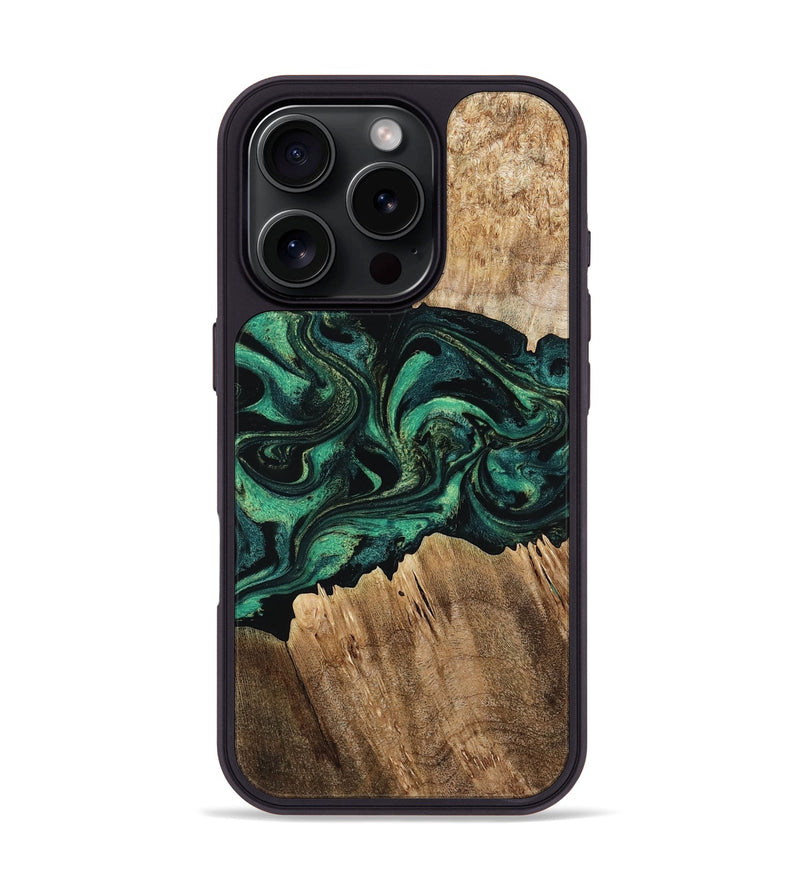 iPhone 16 Pro Wood Phone Case - Kaylah (Green, 802353)