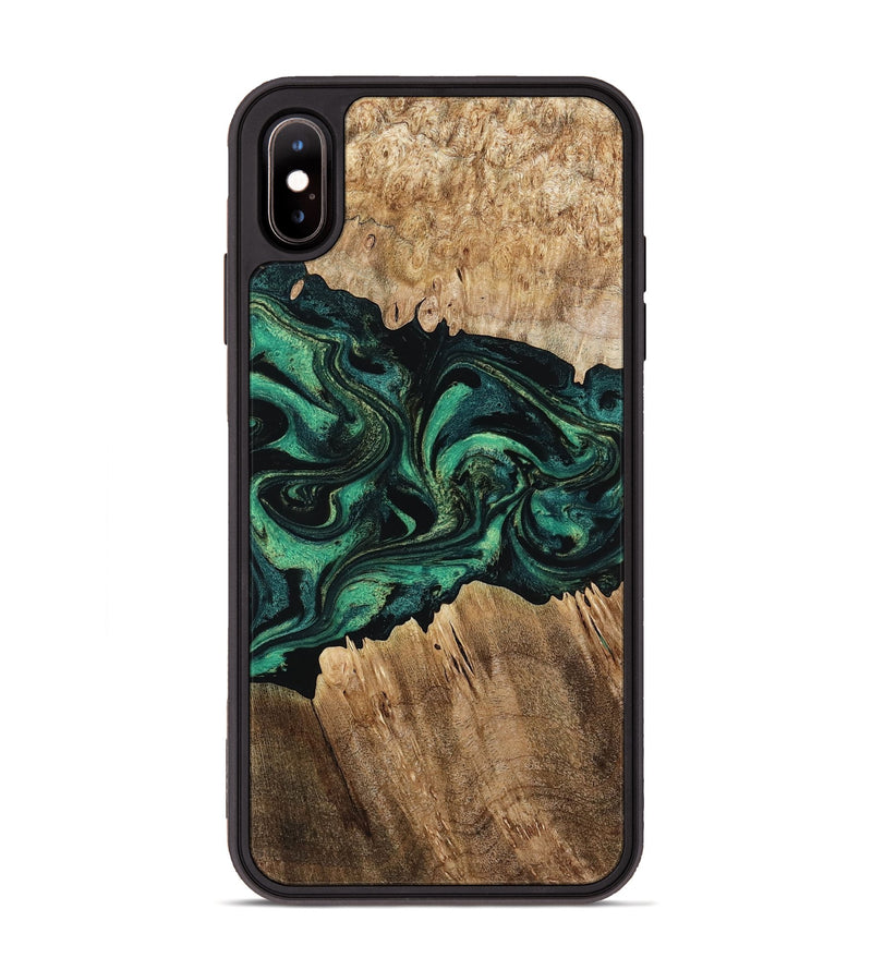 iPhone Xs Max Wood Phone Case - Kaylah (Green, 802353)