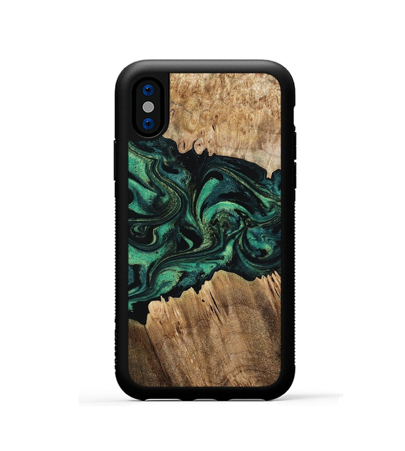 iPhone Xs Wood Phone Case - Kaylah (Green, 802353)