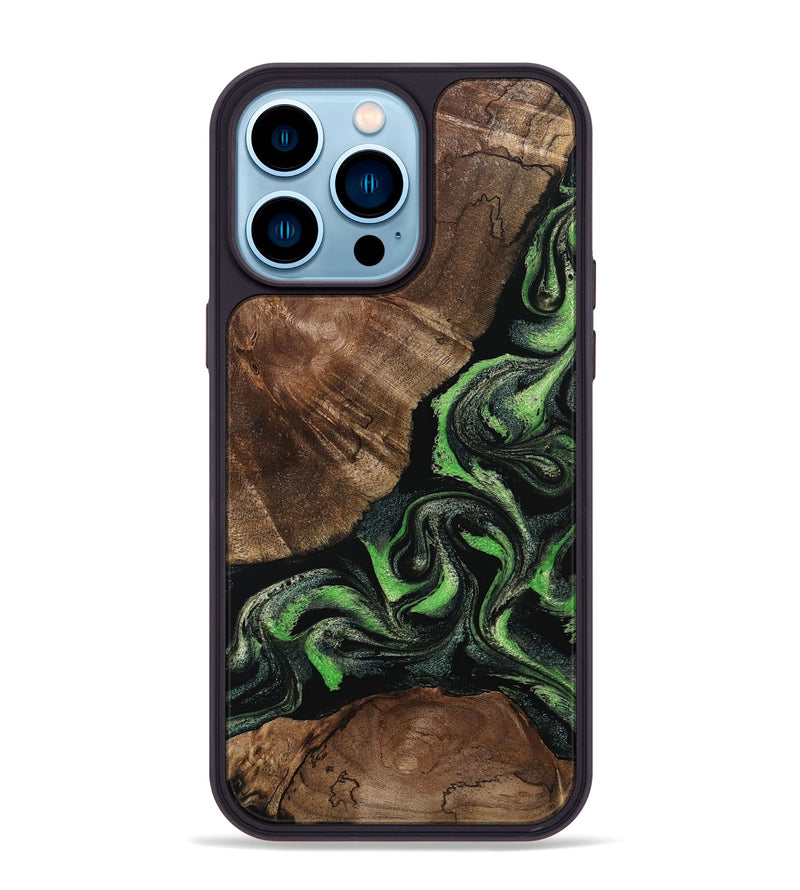 iPhone 14 Pro Max Wood Phone Case - Kellan (Green, 802356)