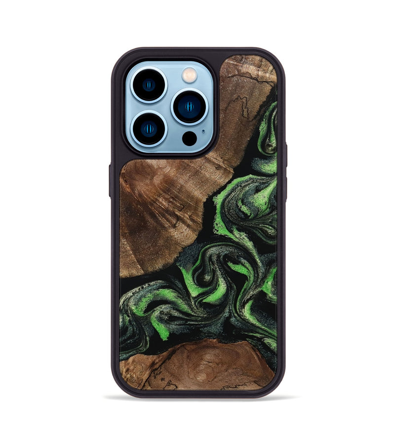 iPhone 14 Pro Wood Phone Case - Kellan (Green, 802356)