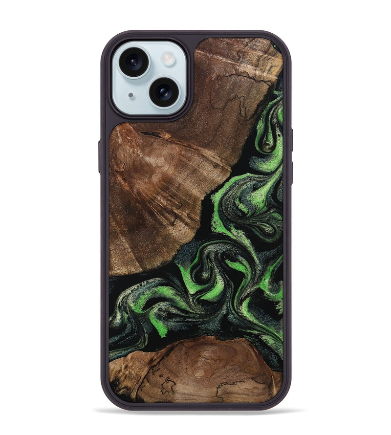 iPhone 15 Plus Wood Phone Case - Kellan (Green, 802356)
