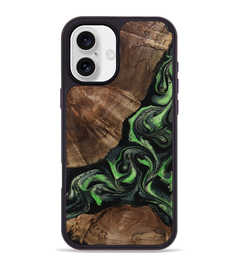 iPhone 16 Plus Wood Phone Case - Kellan (Green, 802356)