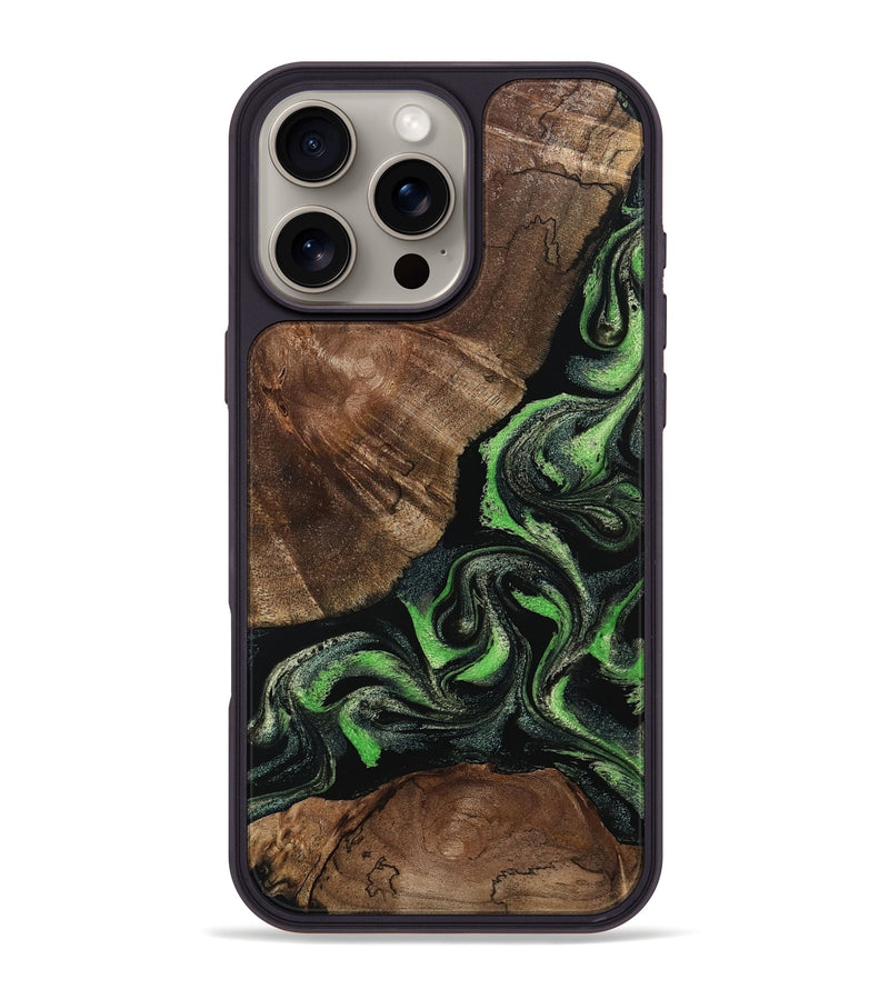 iPhone 16 Pro Max Wood Phone Case - Kellan (Green, 802356)