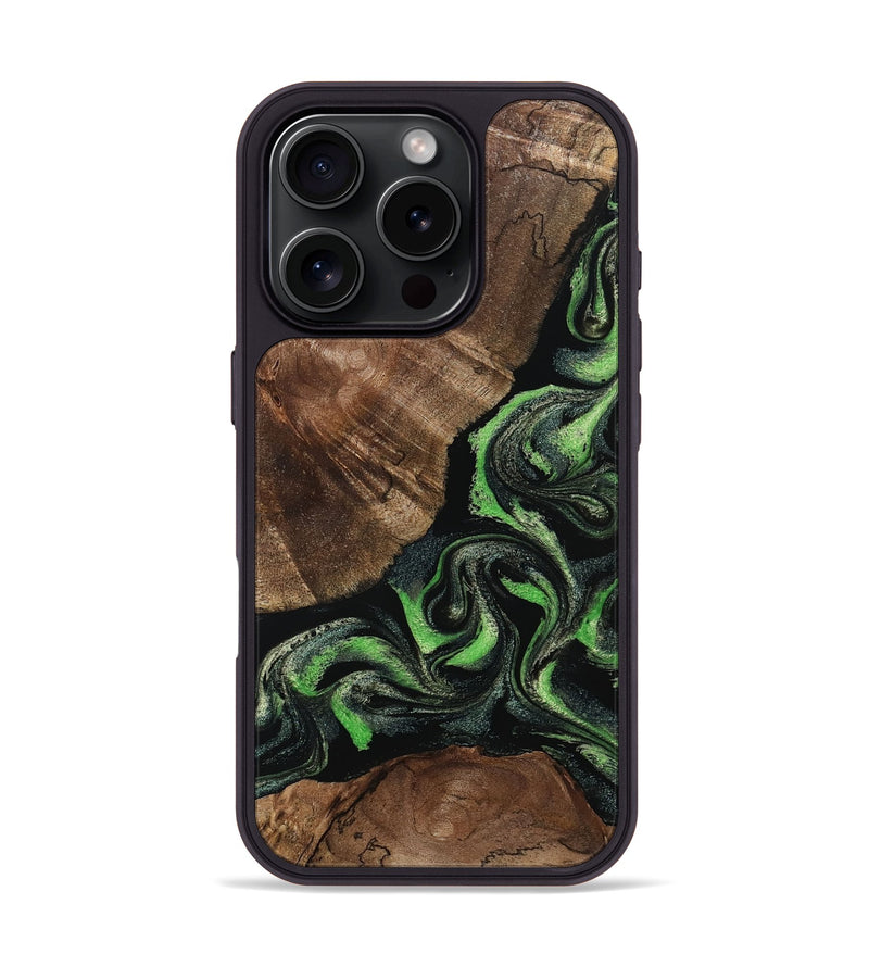 iPhone 16 Pro Wood Phone Case - Kellan (Green, 802356)