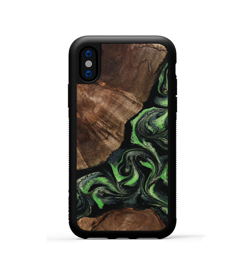 iPhone Xs Wood Phone Case - Kellan (Green, 802356)