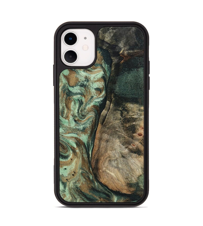 iPhone 11 Wood Phone Case - Andrew (Green, 802357)