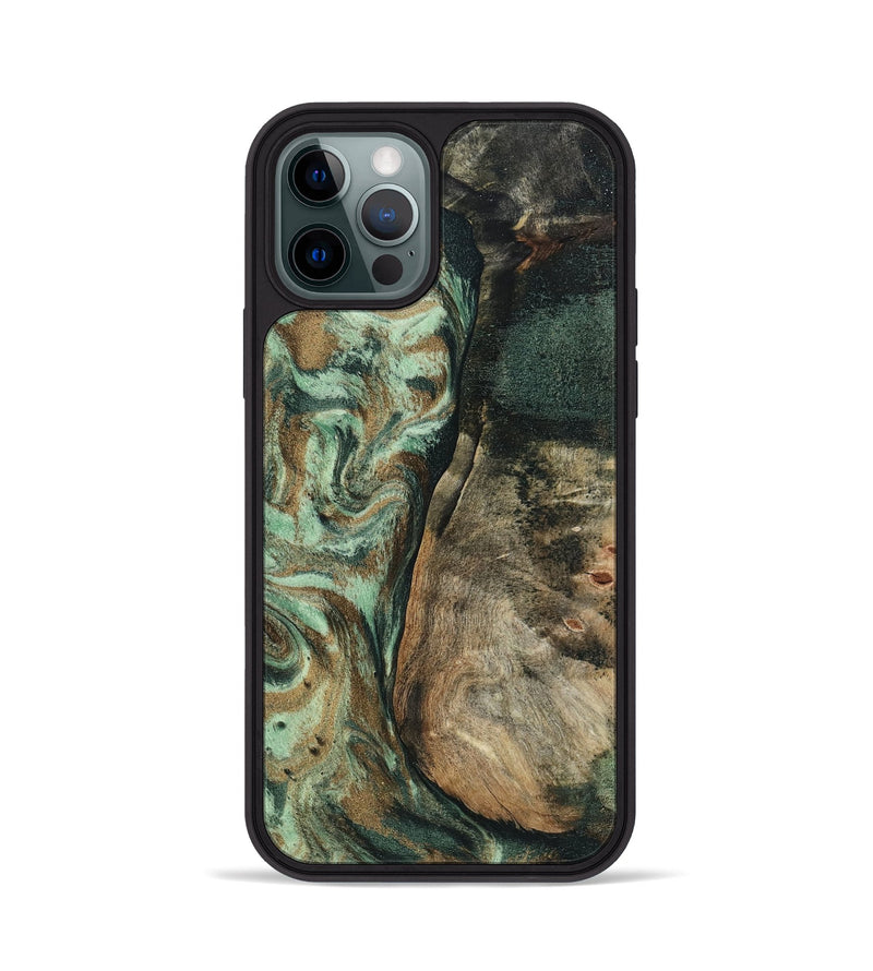 iPhone 12 Pro Wood Phone Case - Andrew (Green, 802357)