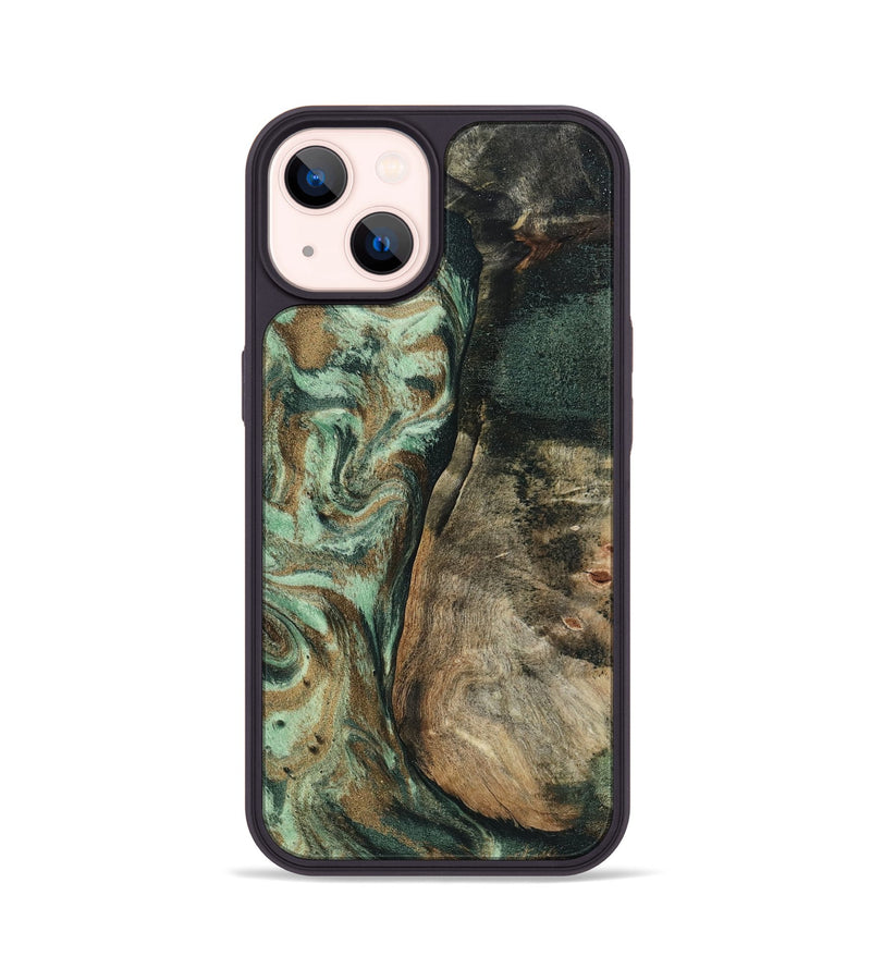 iPhone 14 Wood Phone Case - Andrew (Green, 802357)