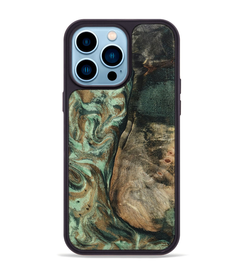iPhone 14 Pro Max Wood Phone Case - Andrew (Green, 802357)