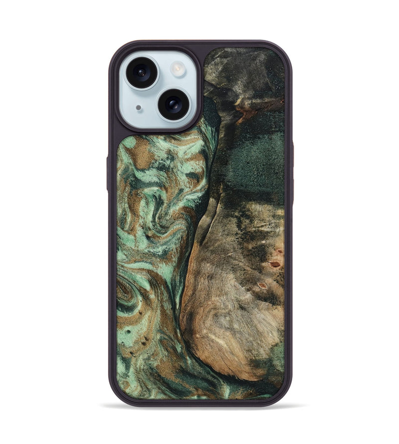 iPhone 15 Wood Phone Case - Andrew (Green, 802357)