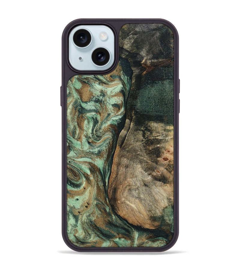 iPhone 15 Plus Wood Phone Case - Andrew (Green, 802357)