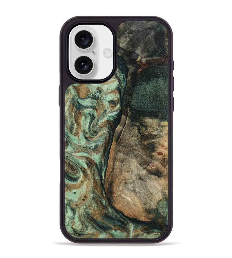 iPhone 16 Plus Wood Phone Case - Andrew (Green, 802357)