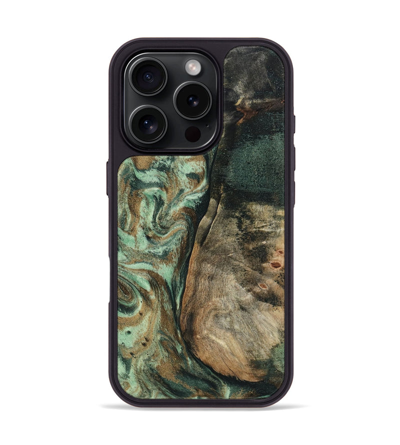 iPhone 16 Pro Wood Phone Case - Andrew (Green, 802357)