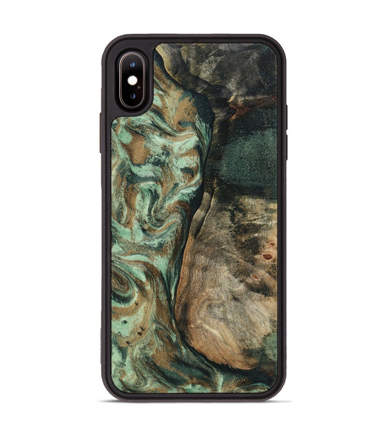 iPhone Xs Max Wood Phone Case - Andrew (Green, 802357)