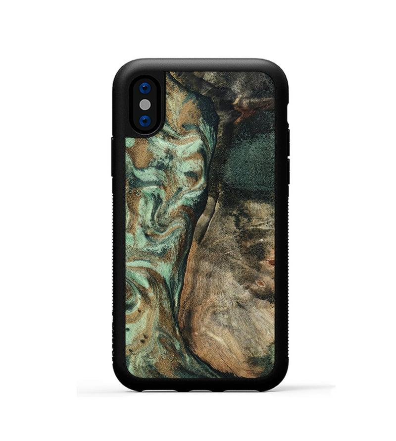 iPhone Xs Wood Phone Case - Andrew (Green, 802357)
