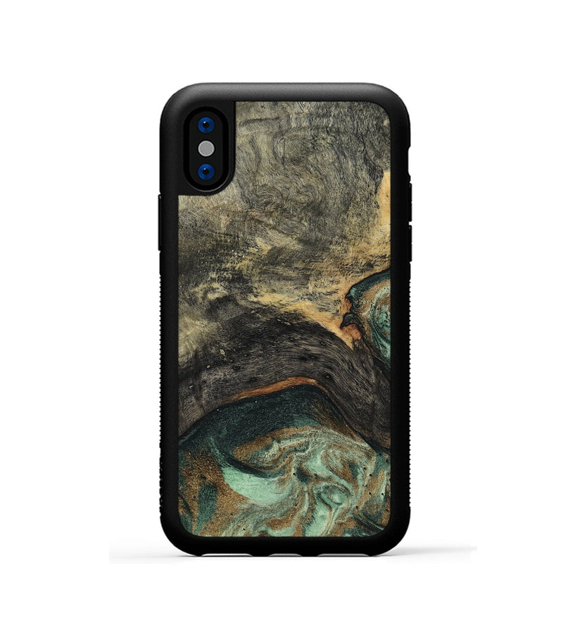 iPhone Xs Wood Phone Case - Ursula (Green, 802358)