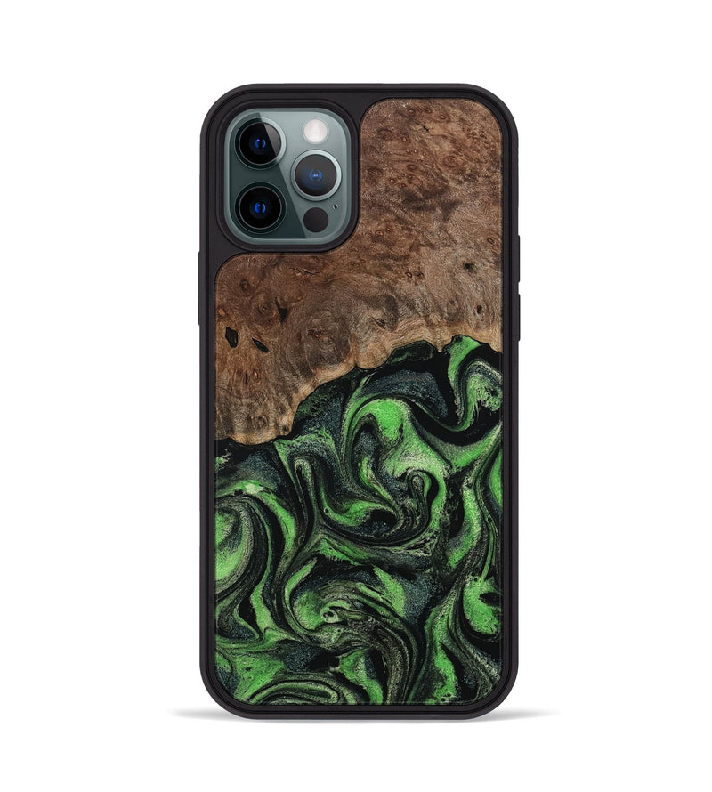 iPhone 12 Pro Wood Phone Case - Dorthy (Green, 802359)