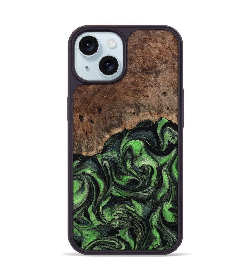 iPhone 15 Wood Phone Case - Dorthy (Green, 802359)