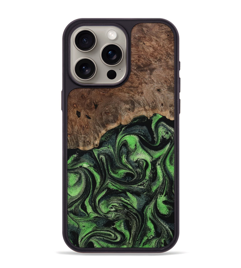iPhone 15 Pro Max Wood Phone Case - Dorthy (Green, 802359)