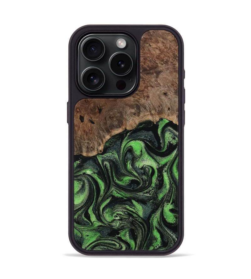 iPhone 15 Pro Wood Phone Case - Dorthy (Green, 802359)